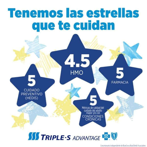 Clasificación de 4.5 de 5 estrellas para HMO de Triple-S Advantage